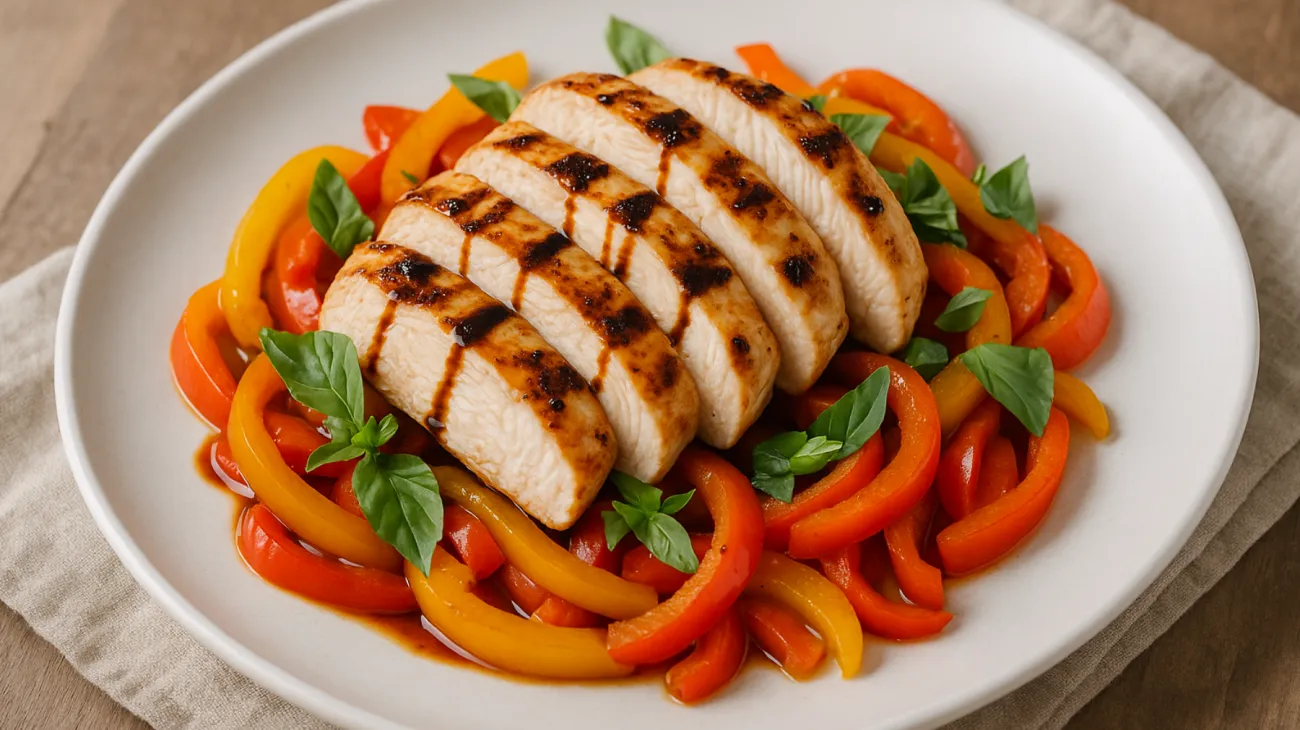 Tagliata di pollo aceto balsamico peperoni"